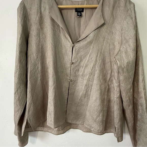 Eileen Fisher Jackets & Blazers - Eileen Fisher Light Tan Blazer Blouse 100% Silk with silk lining